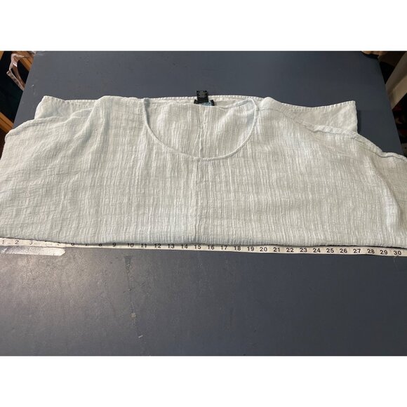 Cynthia Rowley Linen ablene Light Blue Textured Blouse 2X Lightweight Lagenlook - Picture 4 of 10